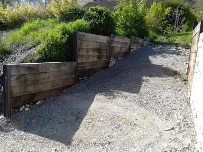 création allée sur bâche avec cailloux à compacter soissons